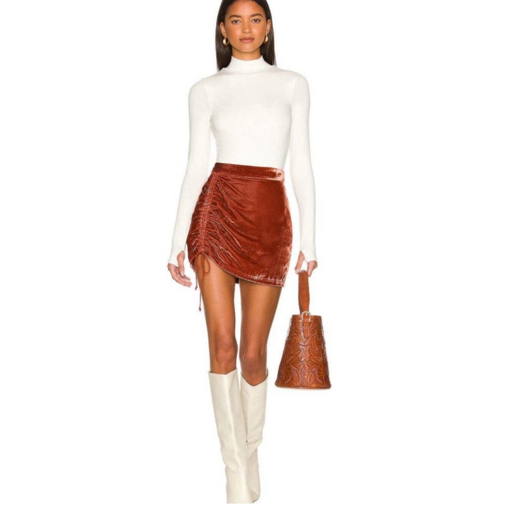 Free People Velvet Mini Skirt